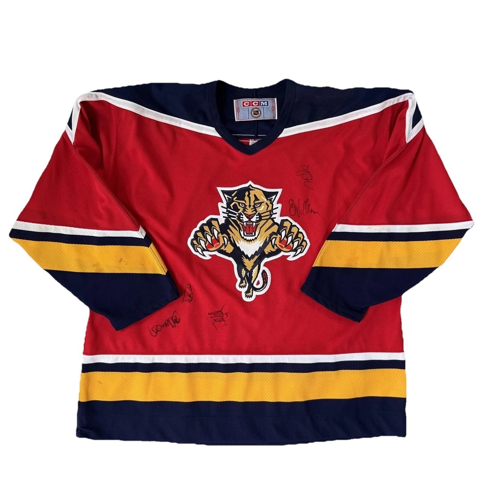 Florida Panthers Jersey Mens XXL Red NHL Hockey Autographed Multi Signed CCM